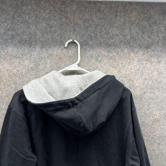 Guess Sweater Women 18 Black White Full Zip Hoodie Full Zip Jacket Spell out VTG - Picture 2 of 12